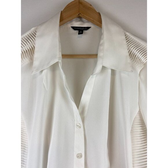 Conrad C Collection Women's White Button Down Top Size 14 - Picture 6 of 12